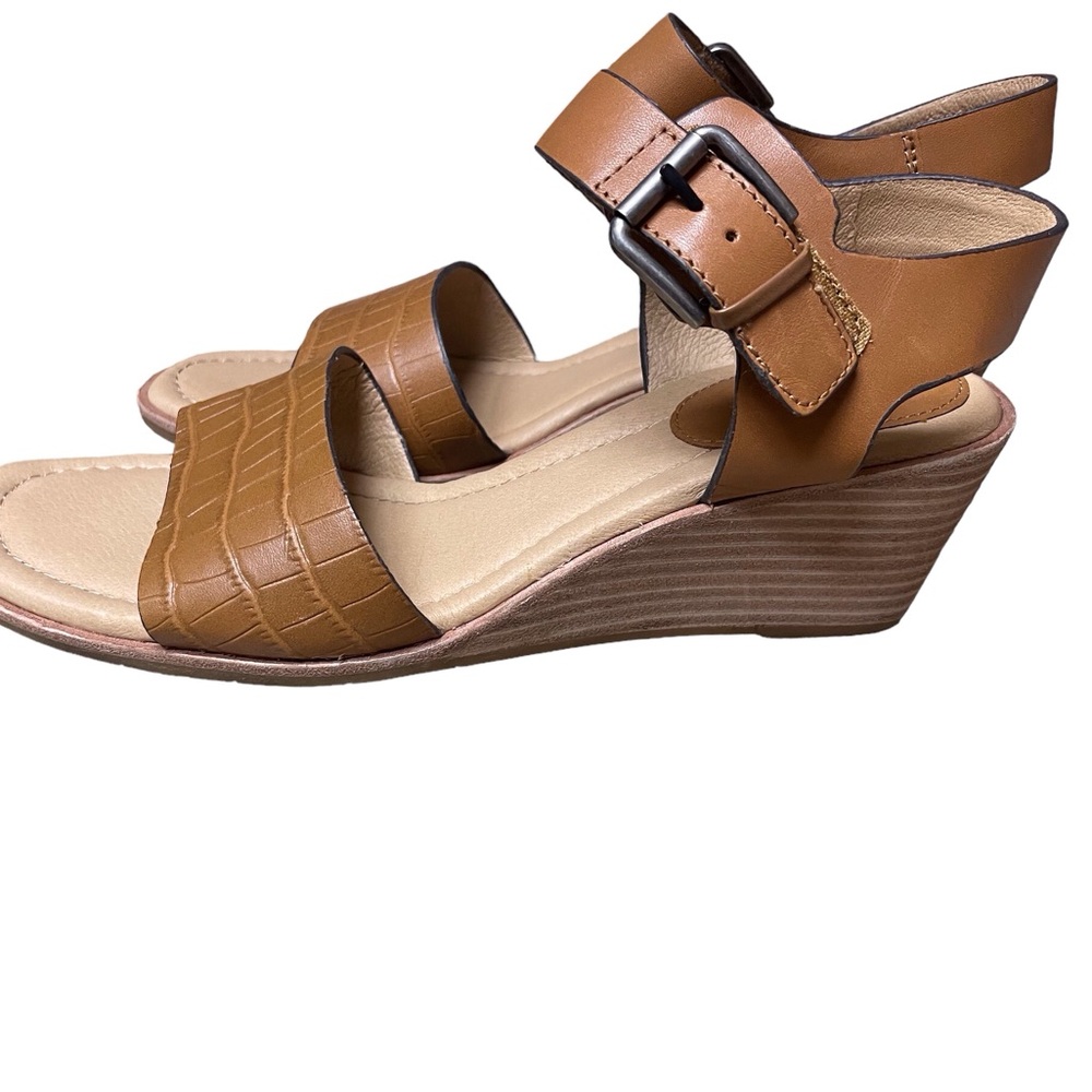 Söfft Women's Garin Luggage Croc Embossed Leather Wedges 8.5 - Picture 5 of 12